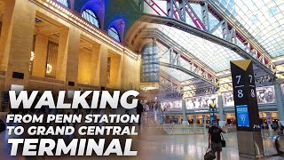 Walking NYC  Penn Station to Times Square amp Grand Central Terminal July 2021 [upl. by Nnylhtak]