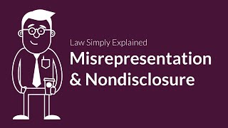 Misrepresentation and Nondisclosure  Contracts  Defenses amp Excuses [upl. by Beatrix]