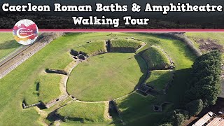 CAERLEON ROMAN BATHS amp AMPHITHEATRE WALES  Walking Tour  Pinned on Places [upl. by Syman]