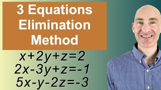 Solving Systems of 3 Equations Elimination [upl. by Irrok]