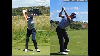 Justin Thomas golf swing  Long Iron faceon amp downtheline July 2017 [upl. by Beka]